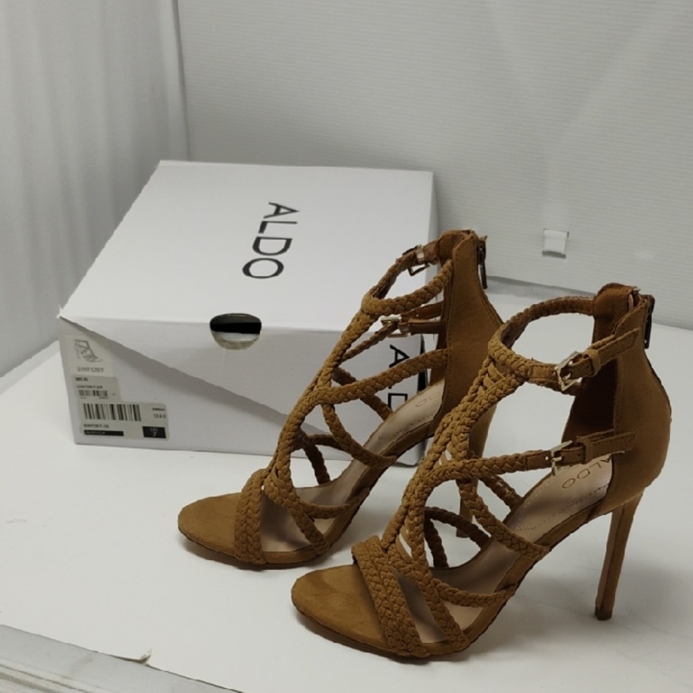 Aldo Tan Strappy Heels for Formal Occasions